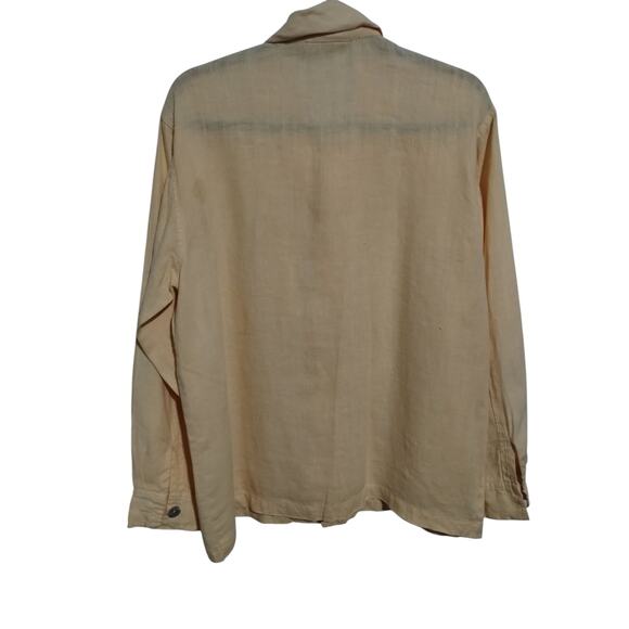 Private Edition Chicos Butter Yellow Linen Women's 1 Oversized Button Up Shirt - Picture 7 of 12